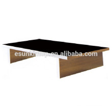Glass top wood base coffee table wood leg cheap glass coffee table